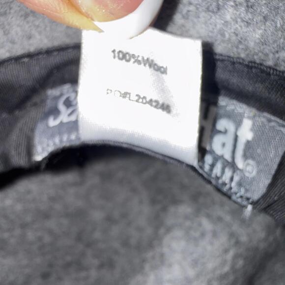 San Diego Hat Co Gray Wool Felt Fedora Hat Beaded Brim Women's One Size - Picture 4 of 10